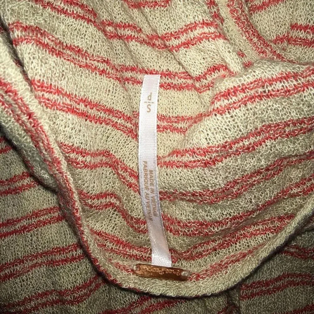 Free People Women's Frida Beige Striped Surplice Tank Top Small NWT - Image 6