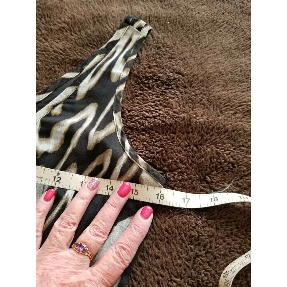 Jack by BBDakota Sleeveless Scoop Neck Pleated Skirt Animal Print Dress Sz (0) - Image 9