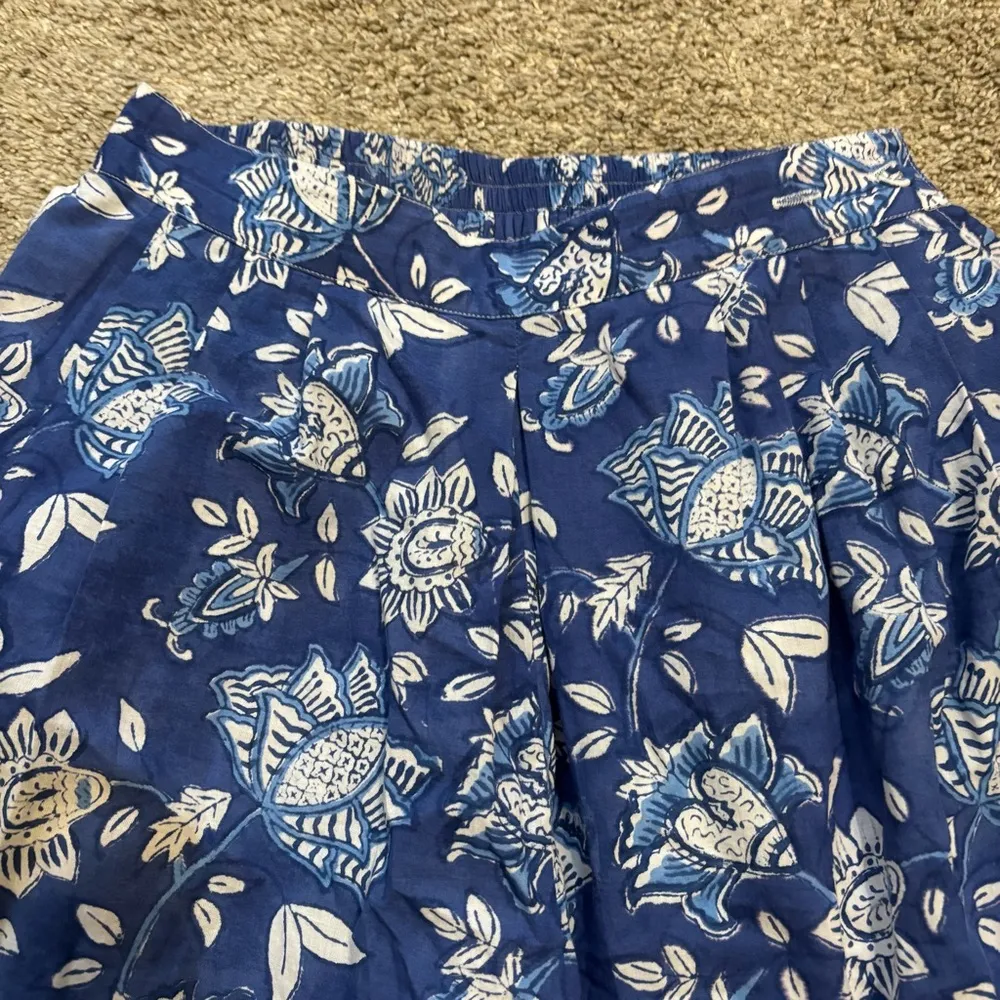 Beau & Ro Murray Pant in Classic Blue Floral Size Small Wide Leg High Waist - Image 2