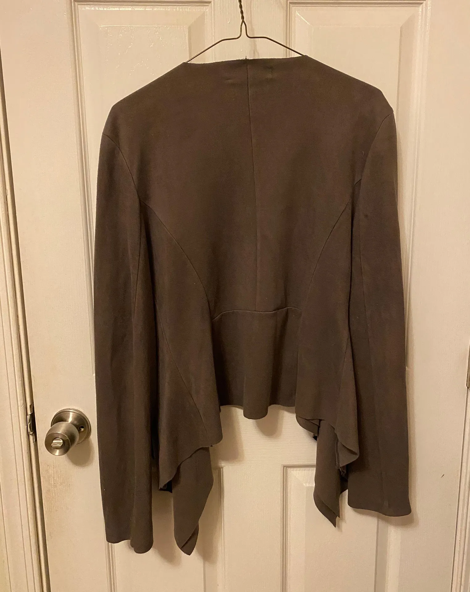 Brown Suede Cardigan Size L - Image 2