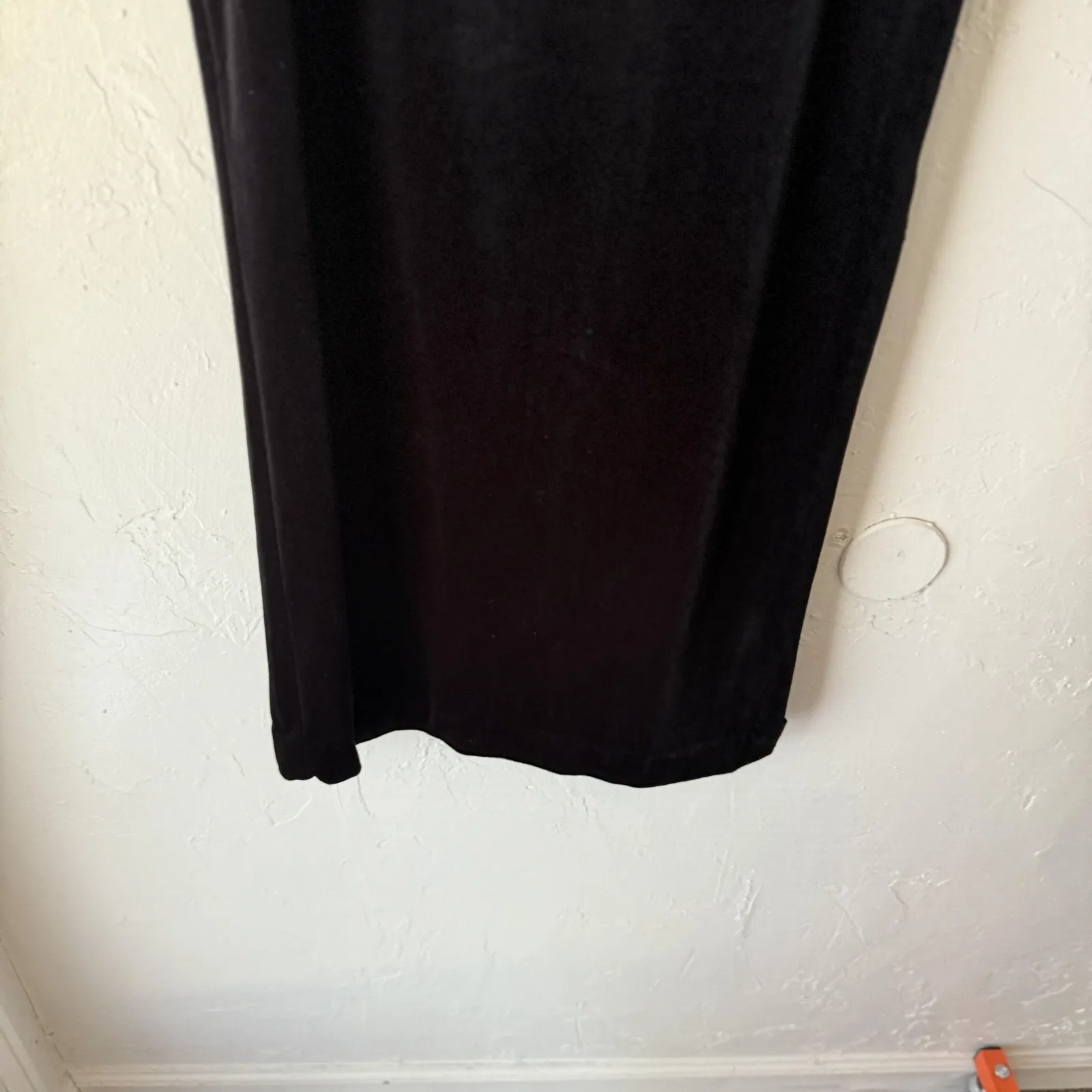 Vintage Black Velvet Maxi Skirt Size 14 Pull On Stretch Whimisgoth Grunge Witchy - Image 3