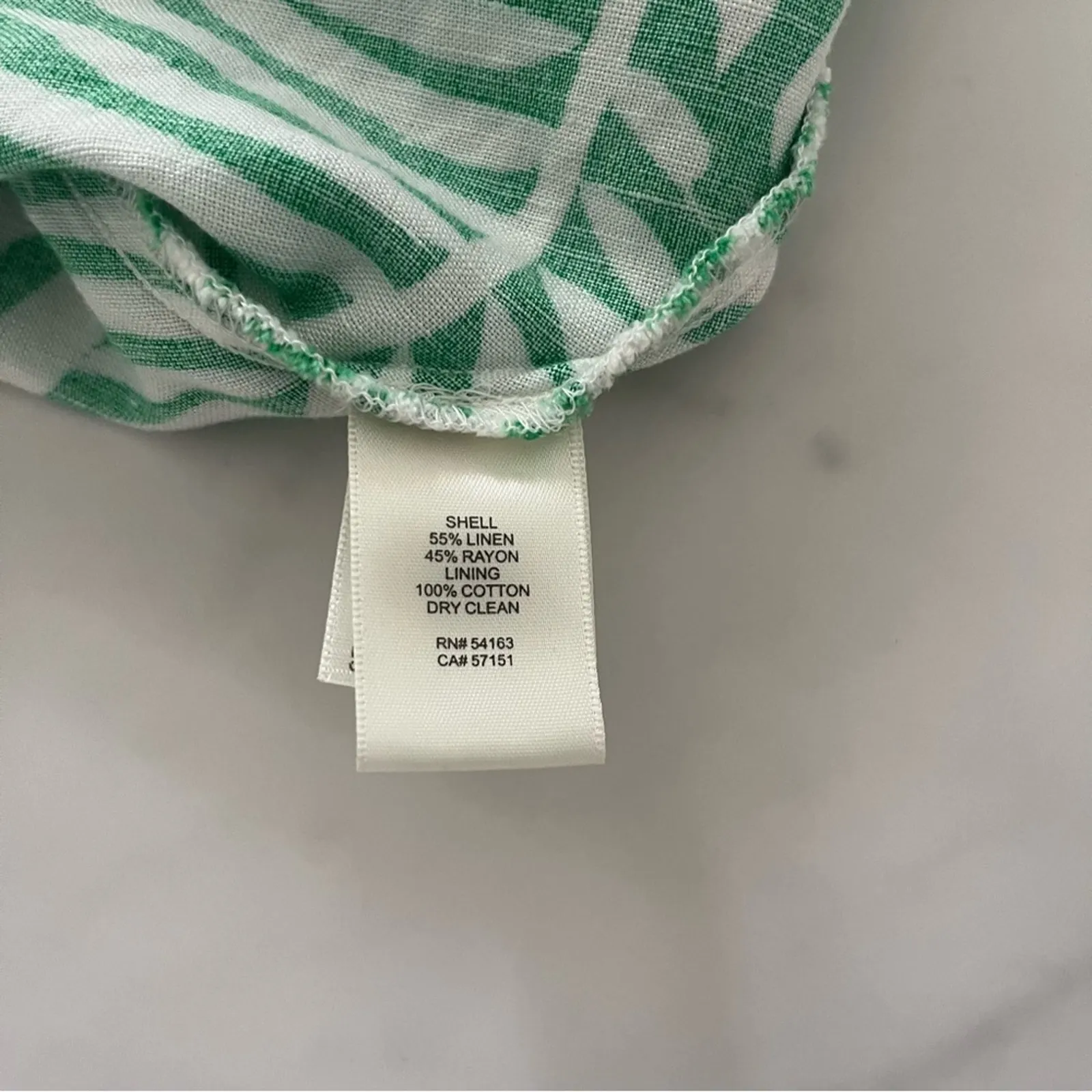 Eliza J Palm print fit & flare dress Linen blend feminine Sz 0 boho chic summer - Image 8