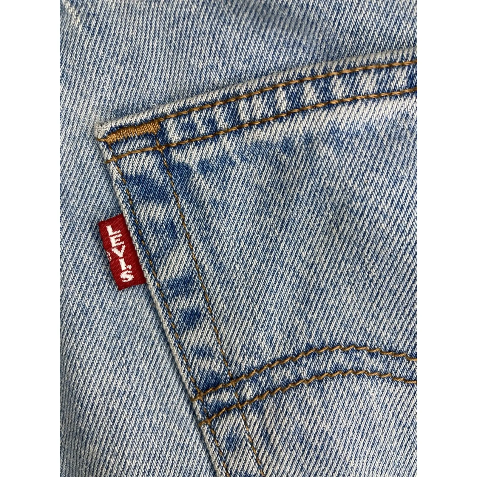 Levis Jeans Womens 25x29 Blue Baggy Dad Wide Leg Flare Premium Denim Big E - Image 2
