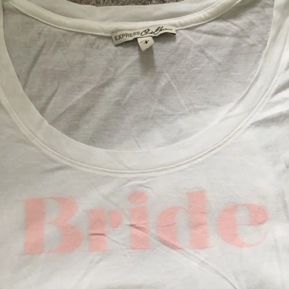 Express Bride Tee White Pink Lightweight Size S - Image 3
