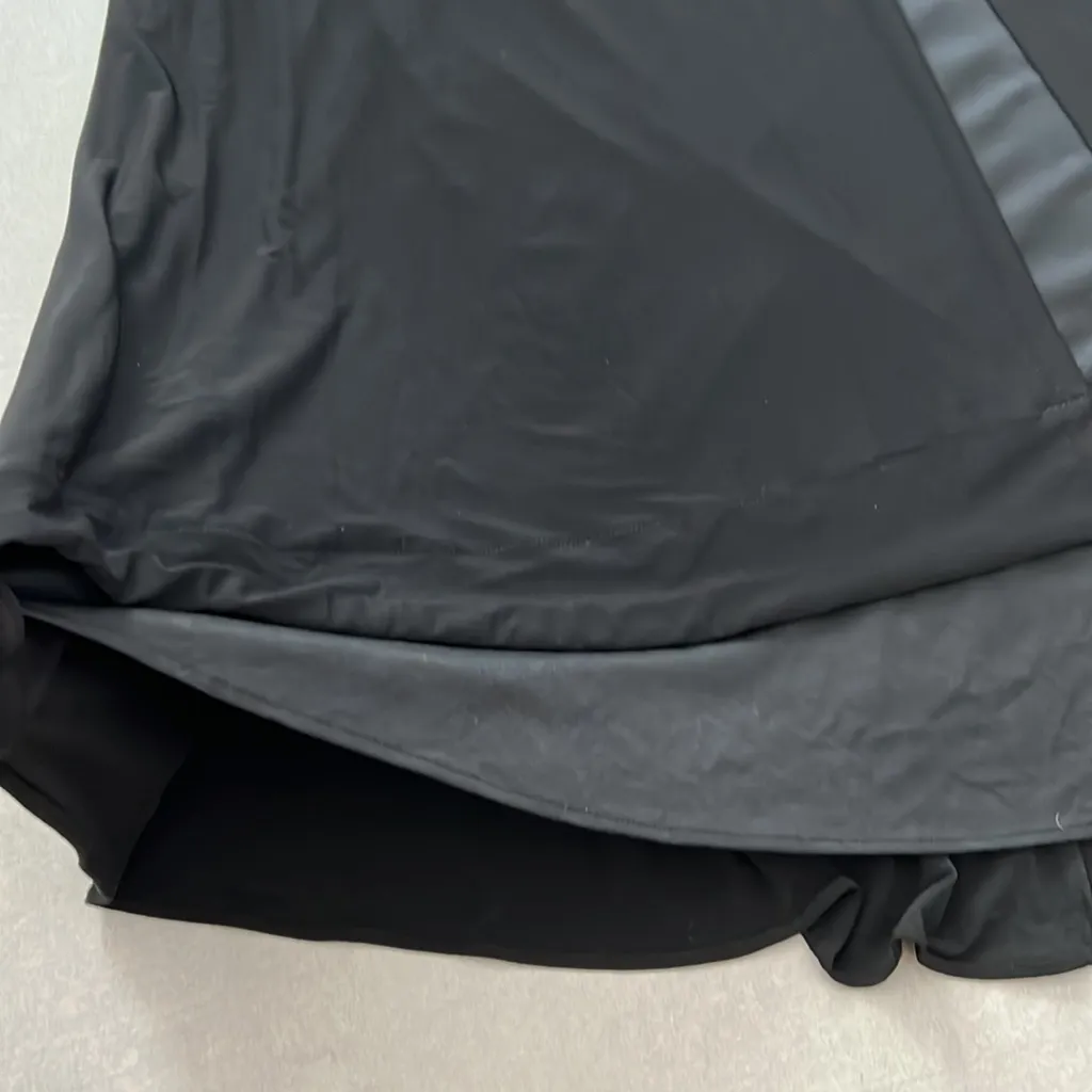 Women size small long black dress with small train bust and waist mesh detail - Image 12