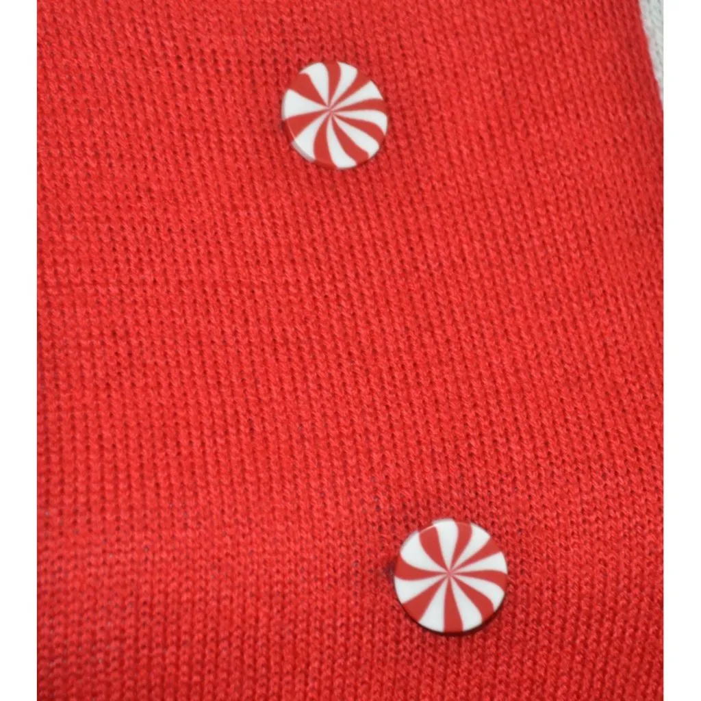 No Boundaries Candy Canes Sleeveless Christmas Sweater Dress Size M 7-9 Holiday - Image 4