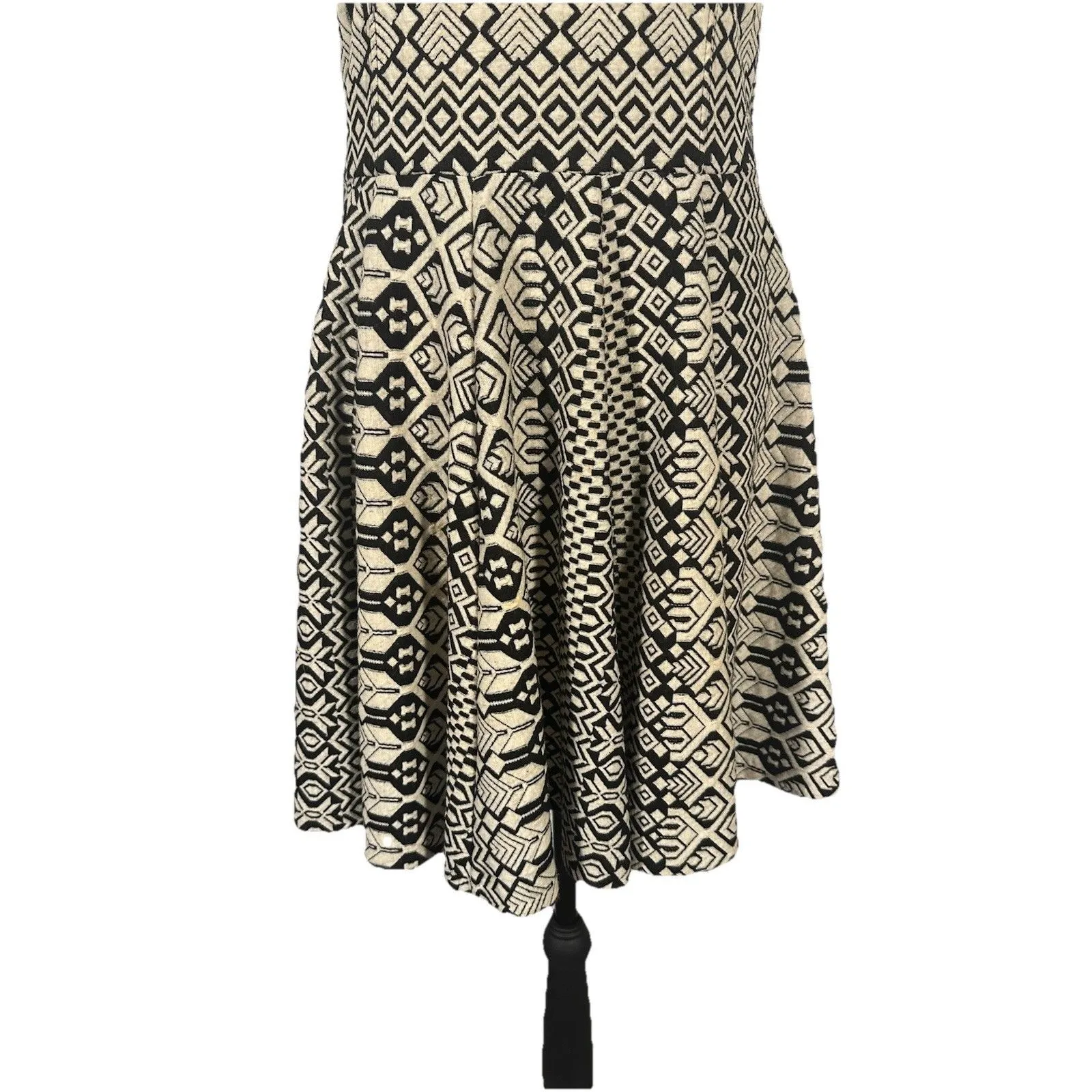 Cynthia Rowley Size S Black/White Tribal Print A Line Midi Skater Dress - Image 5