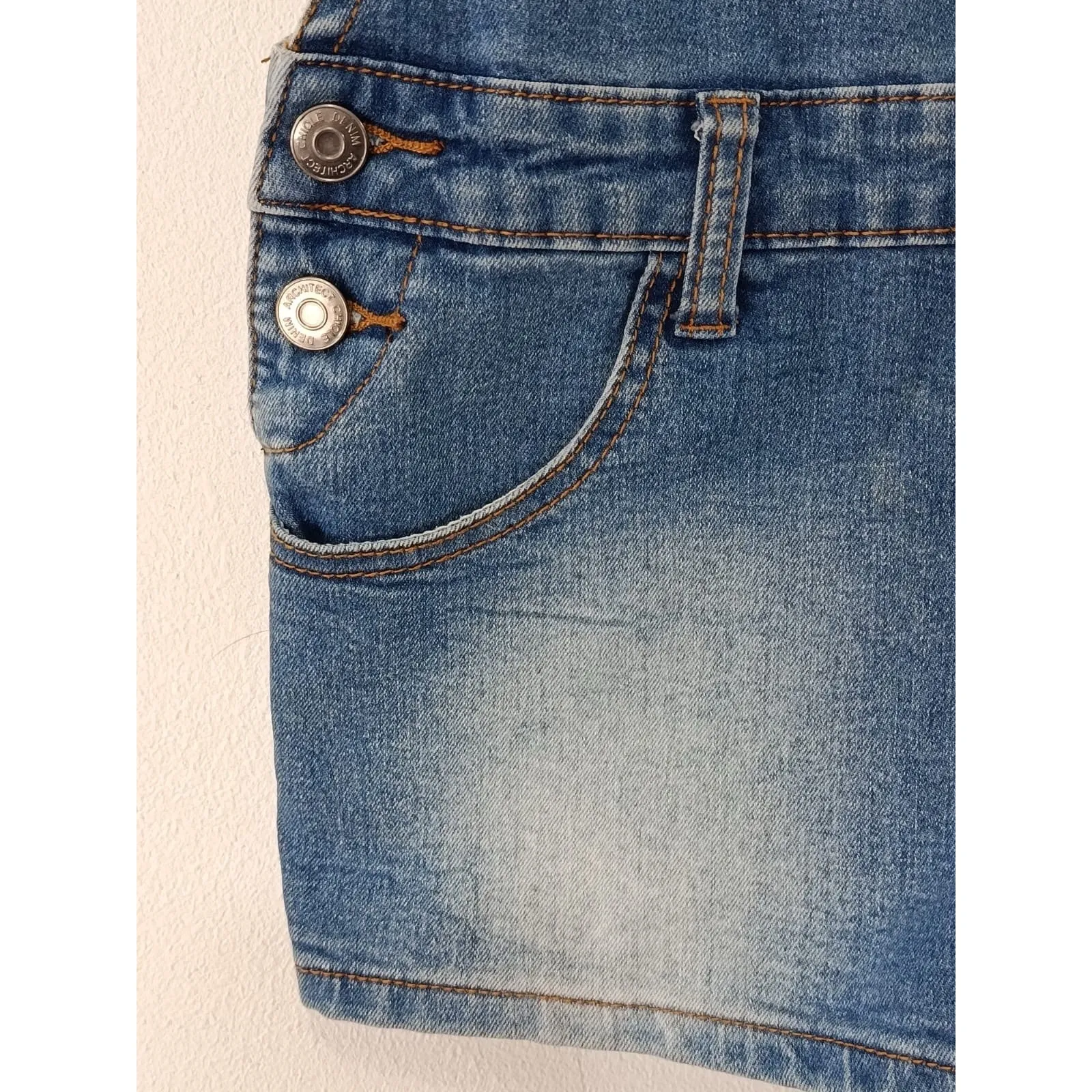 Chiqle Women’s Denim Overall Shorts Blue Size Small - Image 12