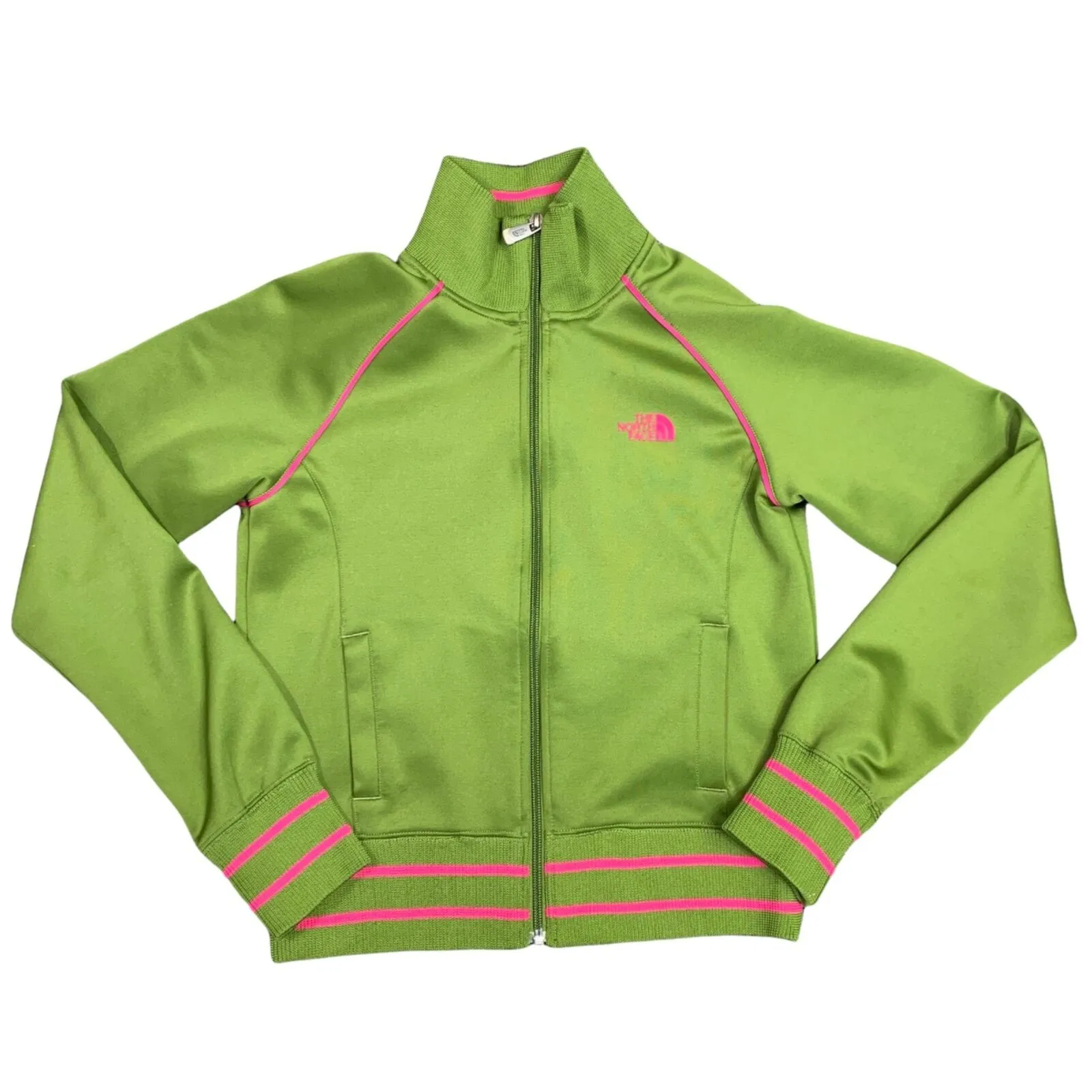 The North Face Womens A5 Series Retro Track Jacket Green and Pink Small - Image 3