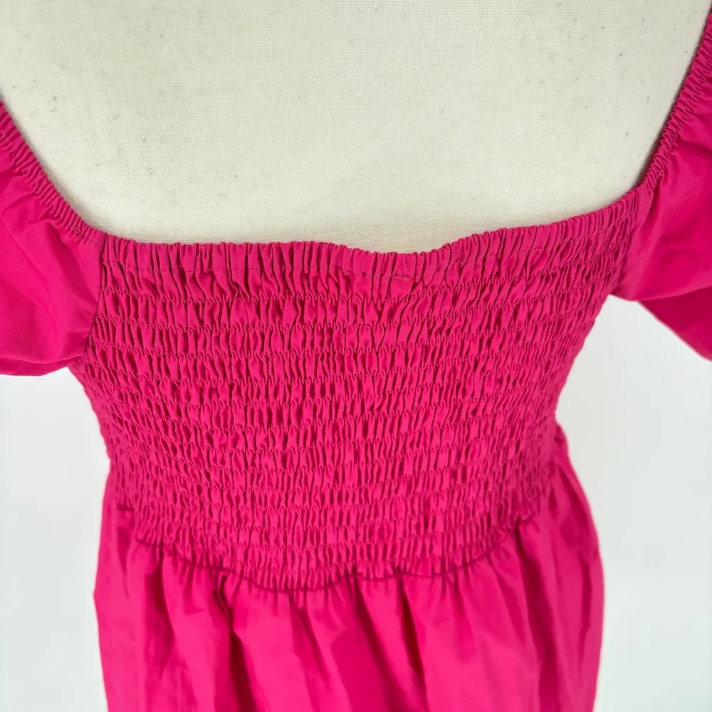 Kocca Hot Pink Mini Dress Short Sleeve Back Elastic Panel Size Small - Image 5