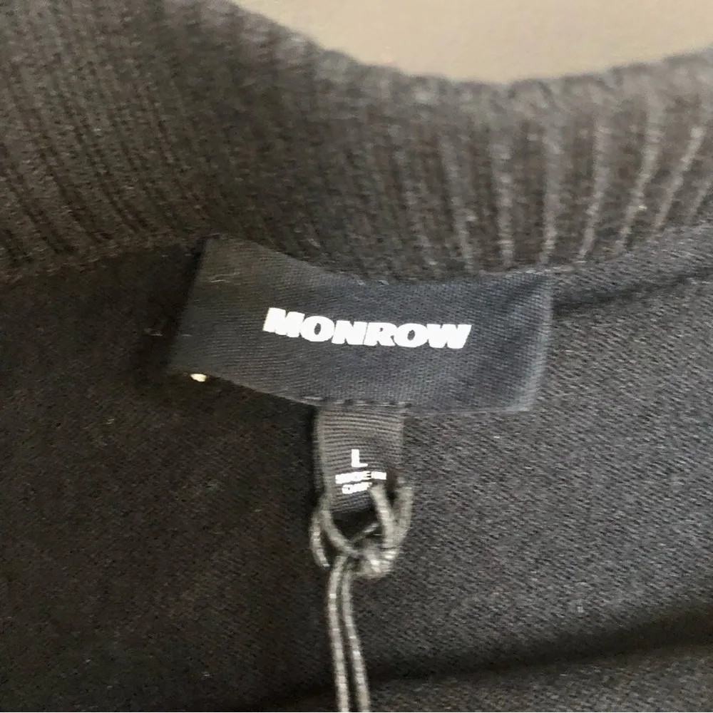 NWT Monrow Knit Sweater Shorts Boyshort Athletic Hot Pants Mini Shorts Black szL Size L - Image 11