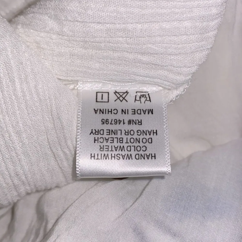 Dee Elly white & blue floral embroidered dress size small - Image 6