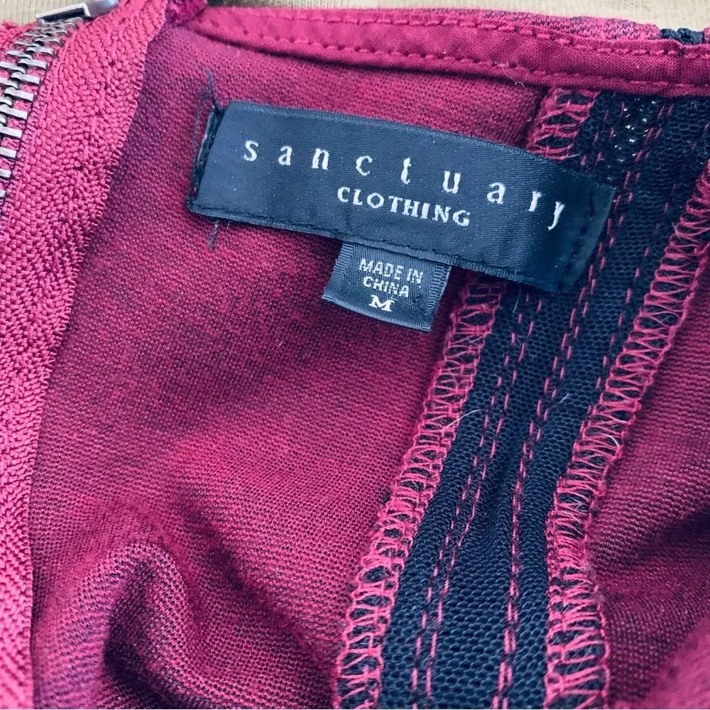 Burgundy Deep Red Work/Holiday/Cocktail Party Bodycon Dress | Size: M - Image 8