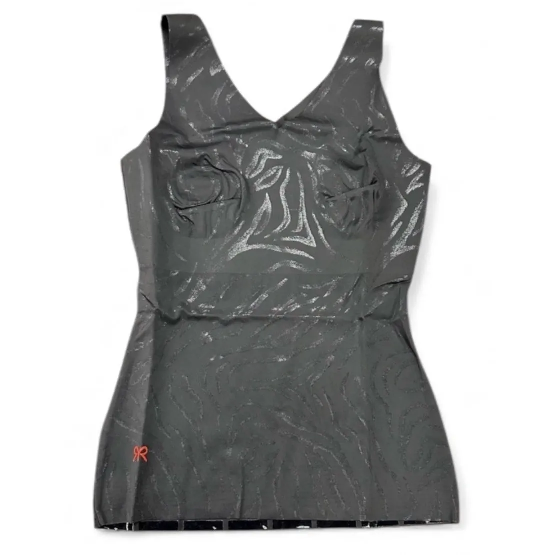 New Ruby Ribbon Gilded Tiger V Neck Tank Black Smoothing Shapewear Size 32 - Image 3