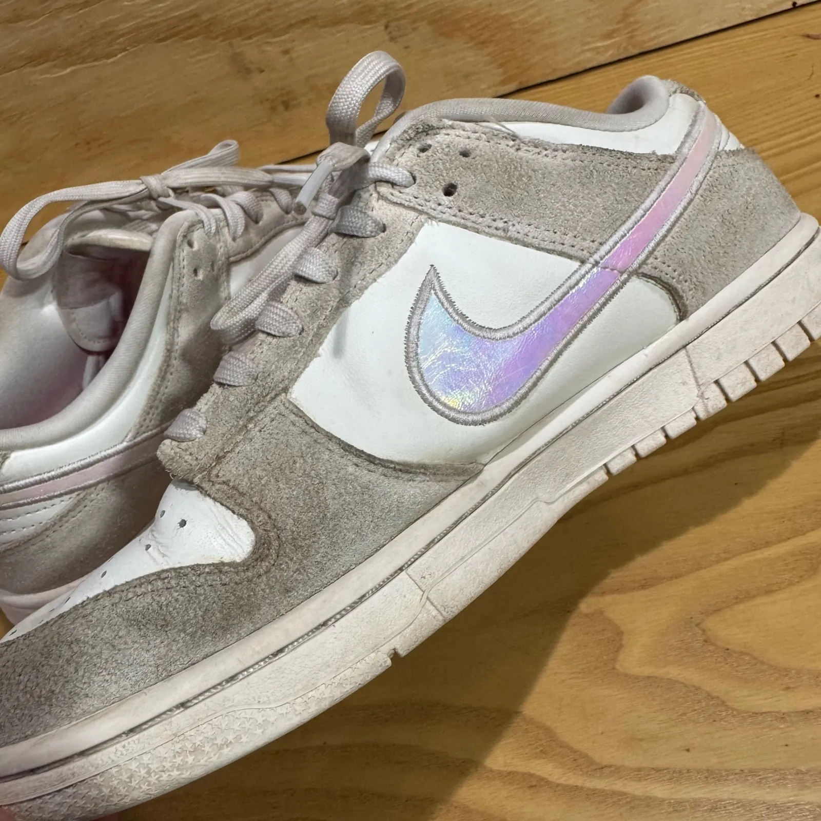 Nike White Dunk Low SE Sail Iridescent Pink Swoosh Women's Shoes 9.5 - Image 10