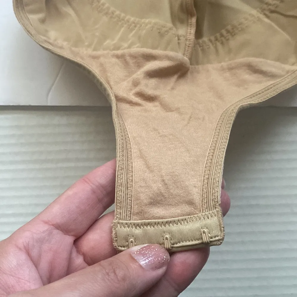 Flexees by Maidenform nude open bra thick strap bodysuit shape wear, size large - Image 6