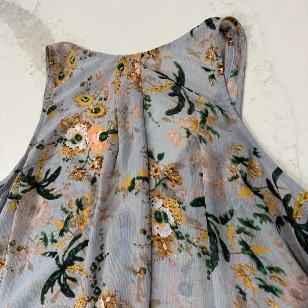 Maeve Anthropologie Magda Ruffle Floral Printed Sheet Tunic Blouse Women’s Large - Image 12