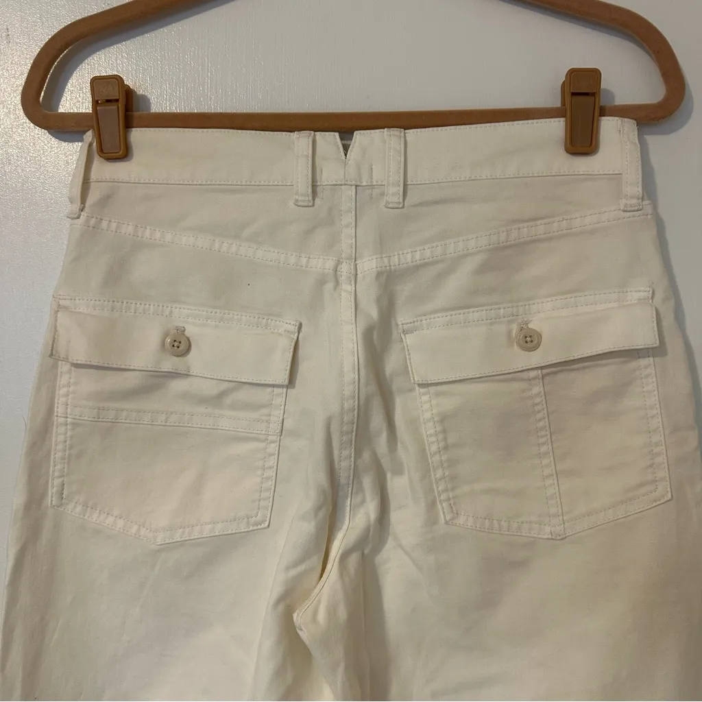 J. Crew Garment Dyed Cargo Pant Chino Twill Natural Ivory a Women’s Size 27 - Image 8