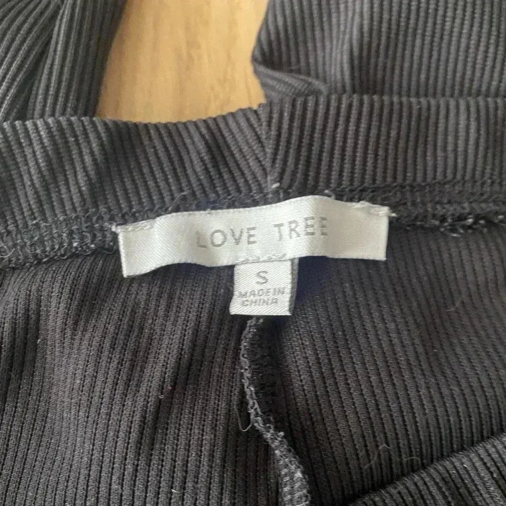 💥Love Tree Black Ribbed Flare Leggings S - Image 6