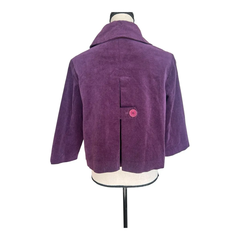 C Concept Chic Purple Corduroy Women's Blazer Size 8 - Image 2