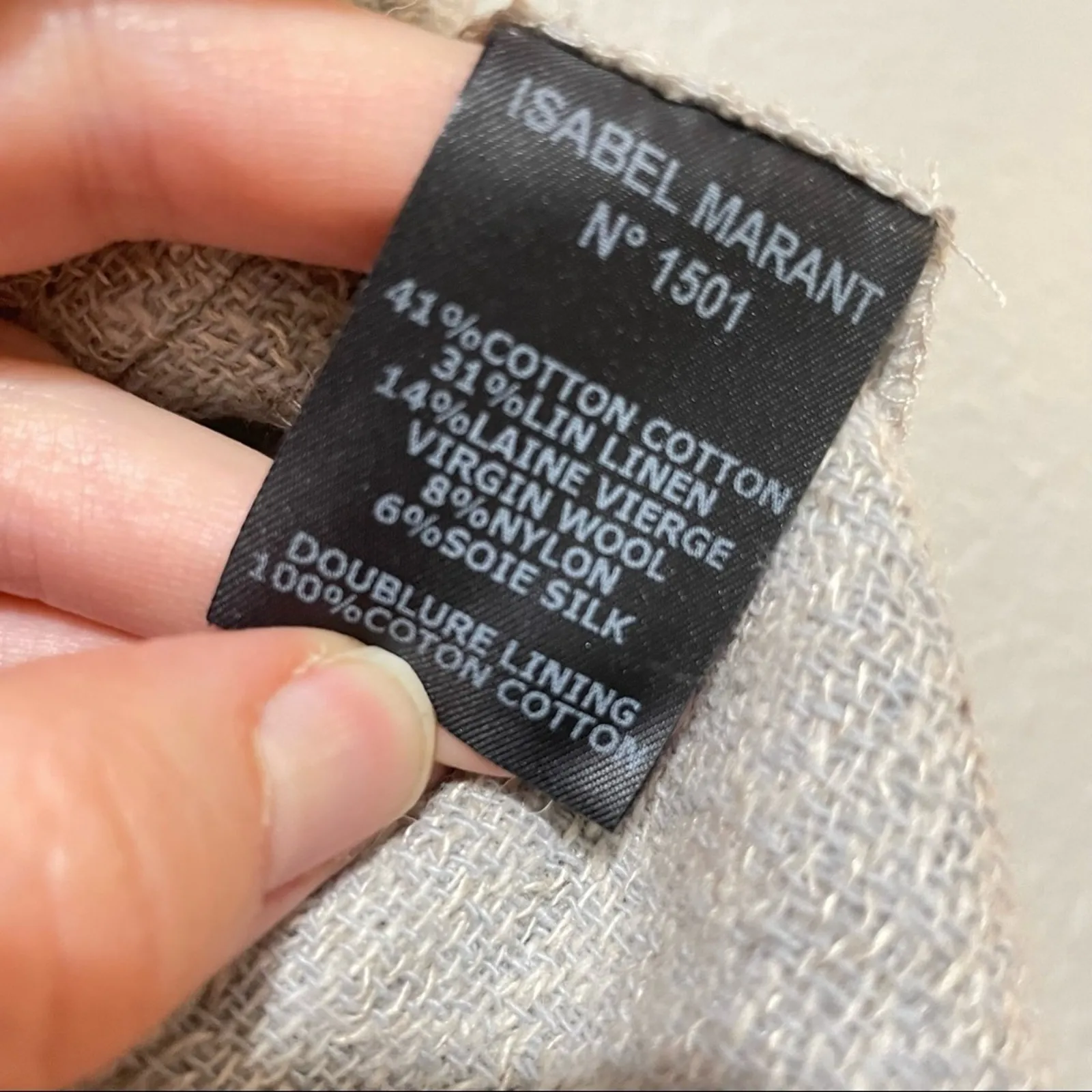 Isabel Marant Etoile Grey Linen Full Zip Frayed Hem Blazer Womens 36 Capsule - Image 6