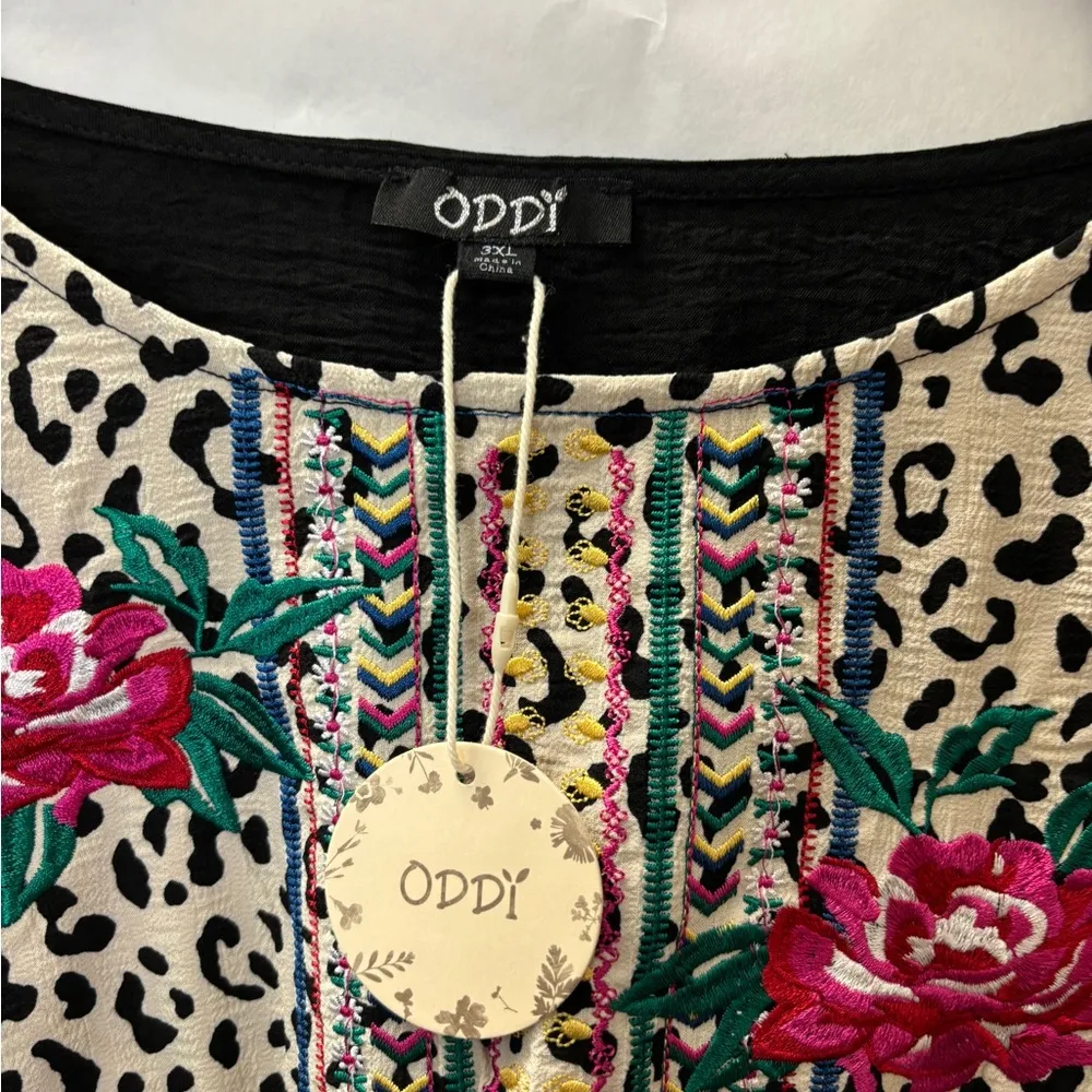 3 XL Oddi black top with embroidery, dolman sleeve, new with tags - Image 5