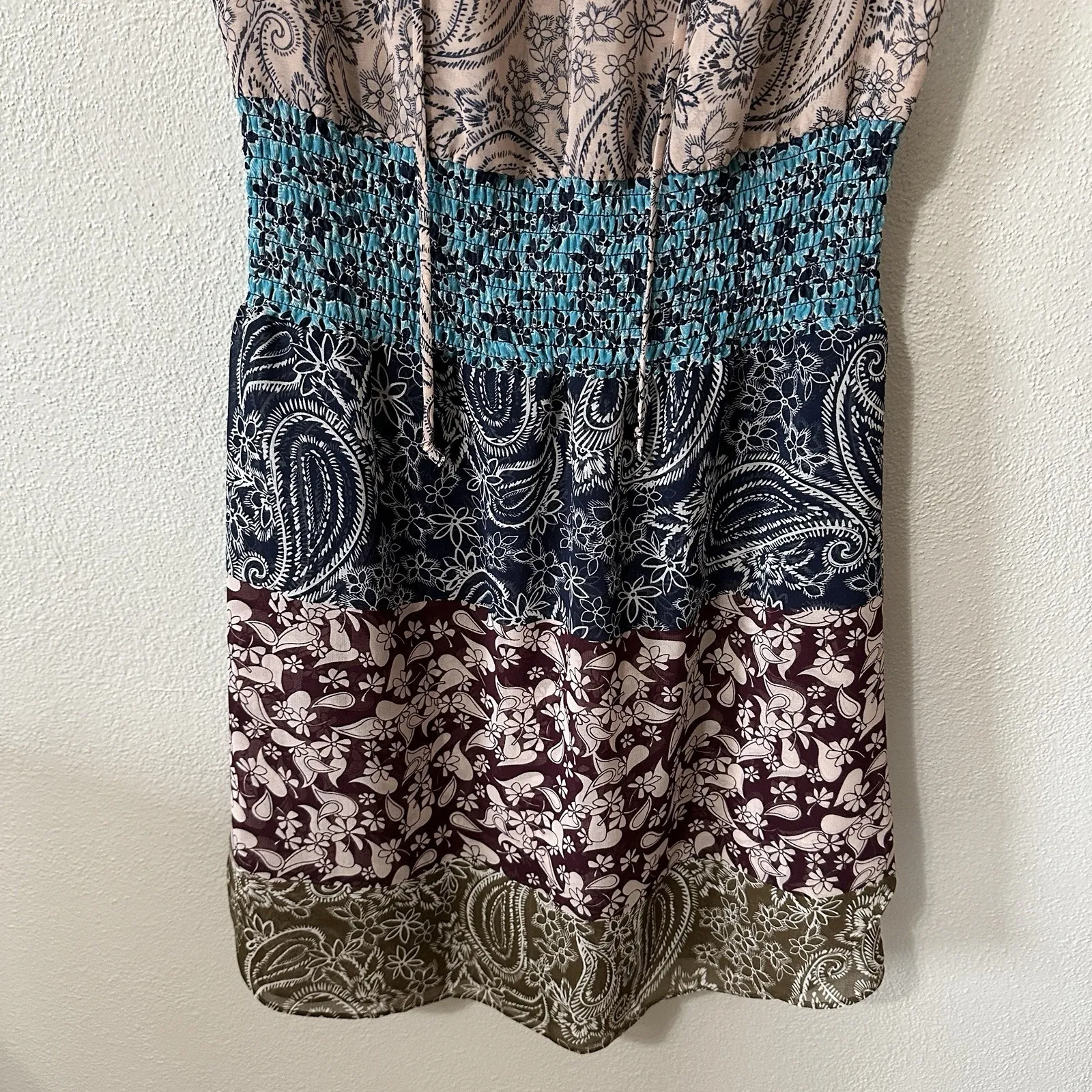 CAbi‎ Dress 5371 Sleeveless DANI Paisley Floral Size Small Layered Pink Blue - Image 3