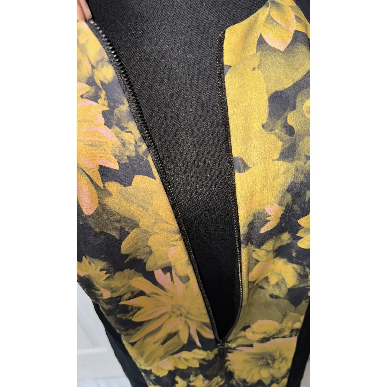 Michael Kors Floral Pannel Lined‎ Sheath Dress With Two Side Zipper Retro - Image 5