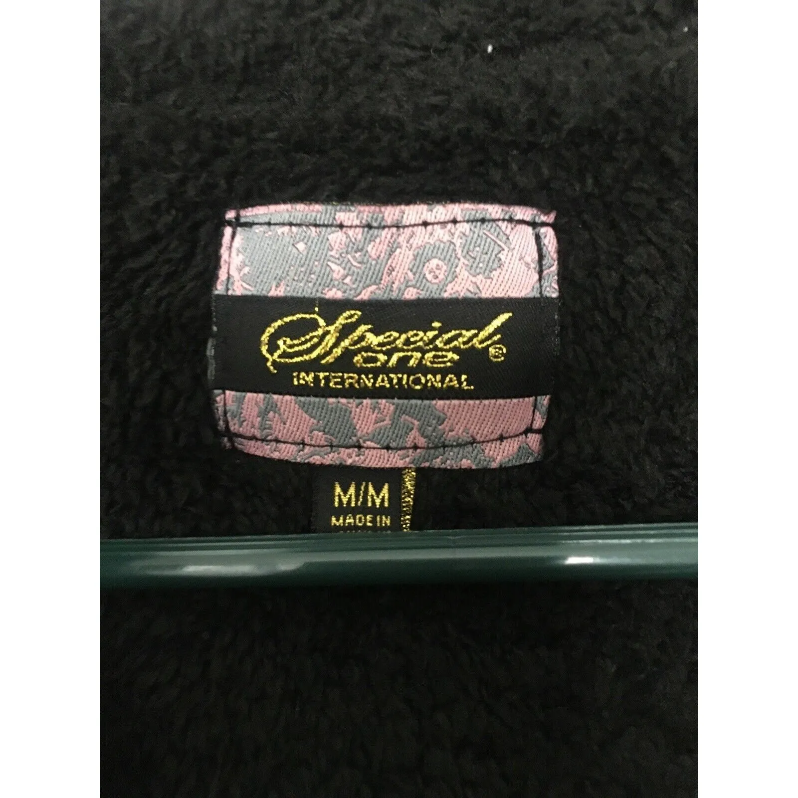 Special One International Print Women's Juniors Sherpa Lined Hoodie Zip Size M - Image 5