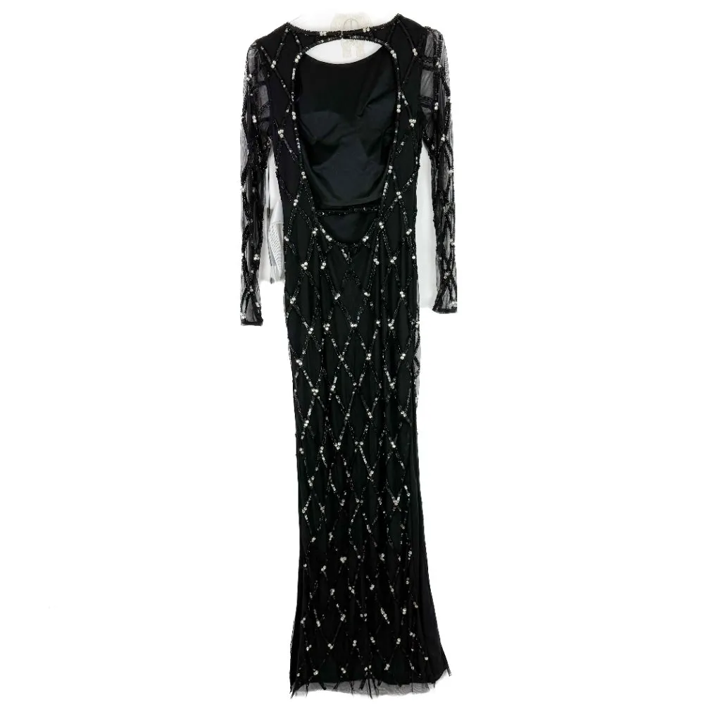 NWT Mac Duggal #9109 Sequin Embellished Long Sleeve Gown Dress Black Size 0 NEW - Image 11
