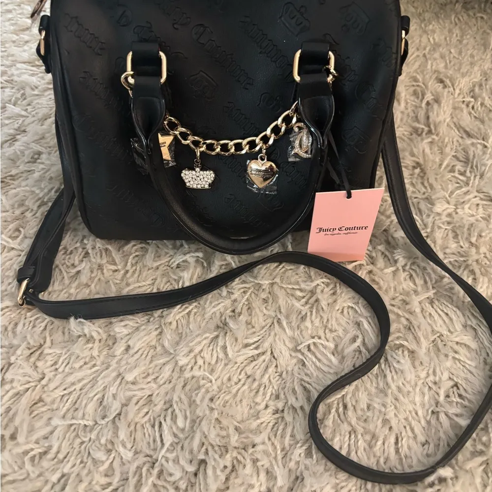 NWT  Liquorice Black “I’m Not Your Babe” Satchel Bag with Charms - Image 2