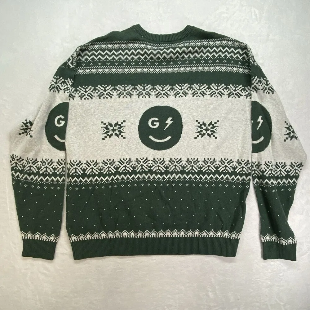 Abercrombie Gilly Hicks Sweater XL Holiday Time Smiley Face Christmas Cosby ugly - Image 7