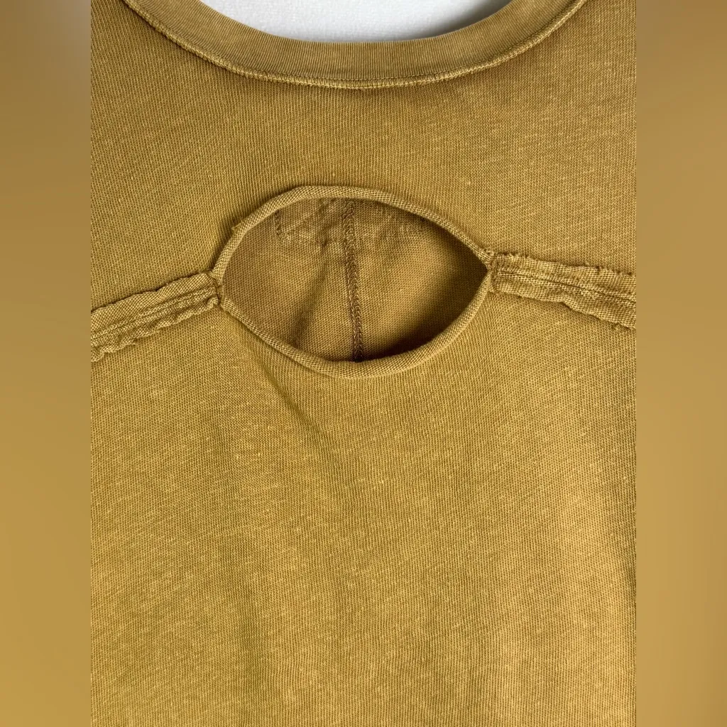 Free People Women’s Deconstructed Cutout Tee Raw Edge Boho Top Sz XS - Image 2