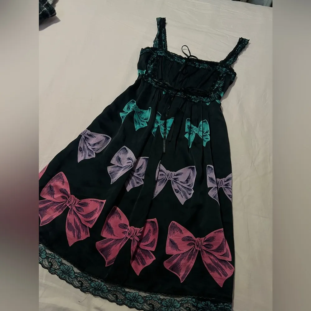 Vintage Betsy Johnson Silk Ribbon Bow Dress - Image 5