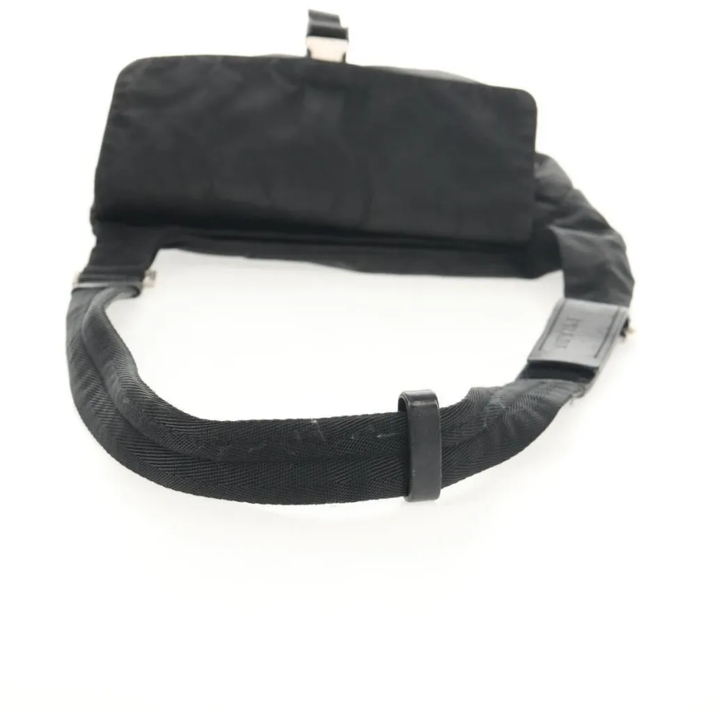  Shoulder Bag Nylon Black Silver Authentic - Image 8
