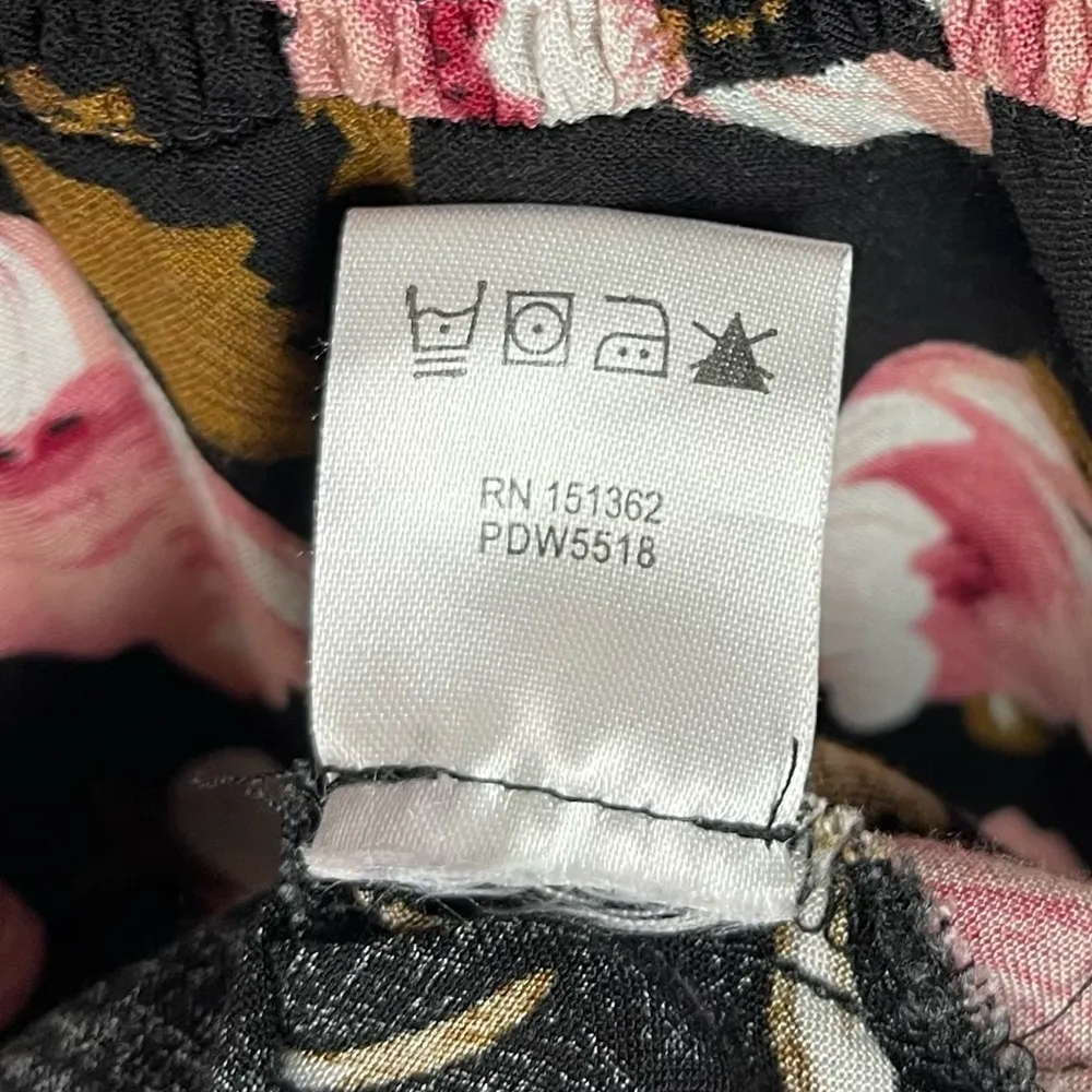 Just Found Large Floral Crochet Cottagecore Boho Modest V Neck Dress Black - Image 7