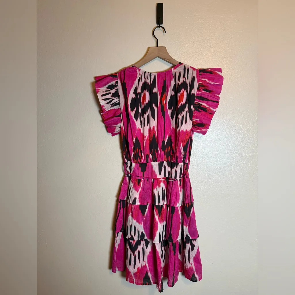 Ro's Garden Hunan Boyfriend Printed Cap Sleeve A-Line Tiered Mini Dress‎ - Image 5