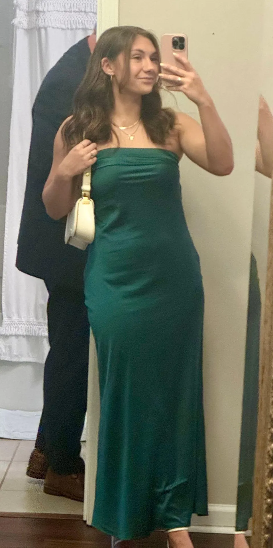Green Satin Maxi Dress - Image 2