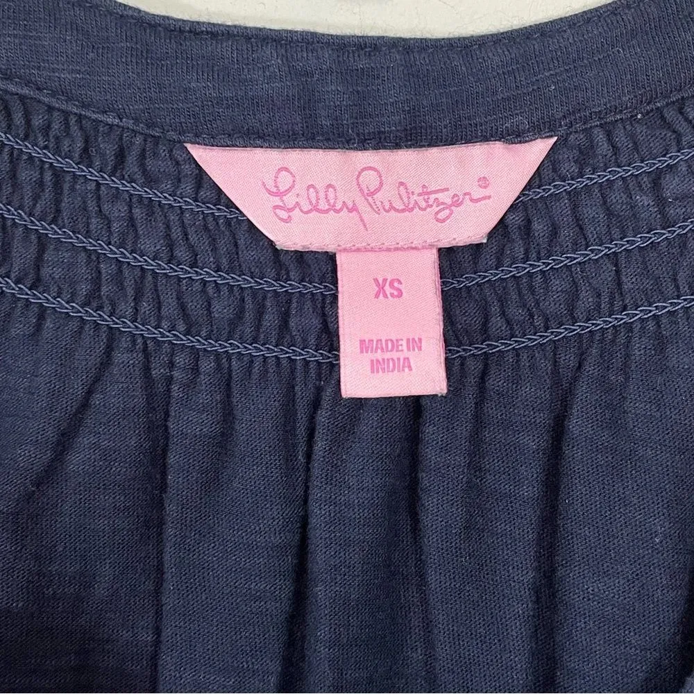 Lilly‎ Pulitzer Essie Dress Size XS Navy Blue - Image 3