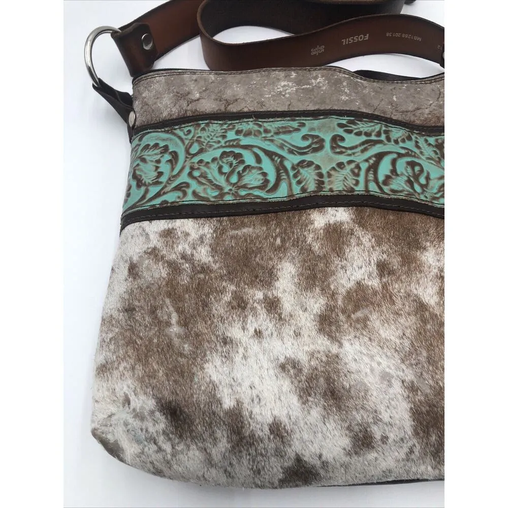 Vintage Fossil Calf Leather Shoulder Bucket Handbag Purse READ - Image 2