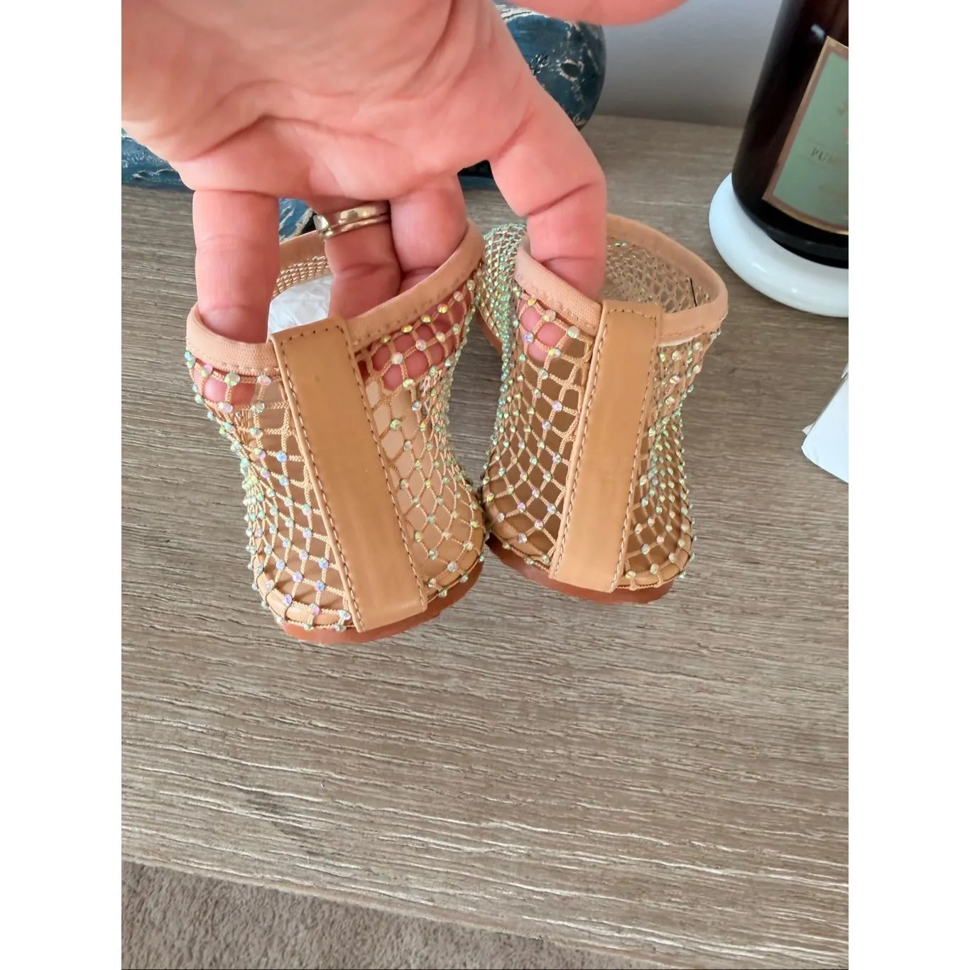 Oartway Ultra Comfortable Shiny Gem Mesh Flats Size 38 / 7.5 Tan - Image 5