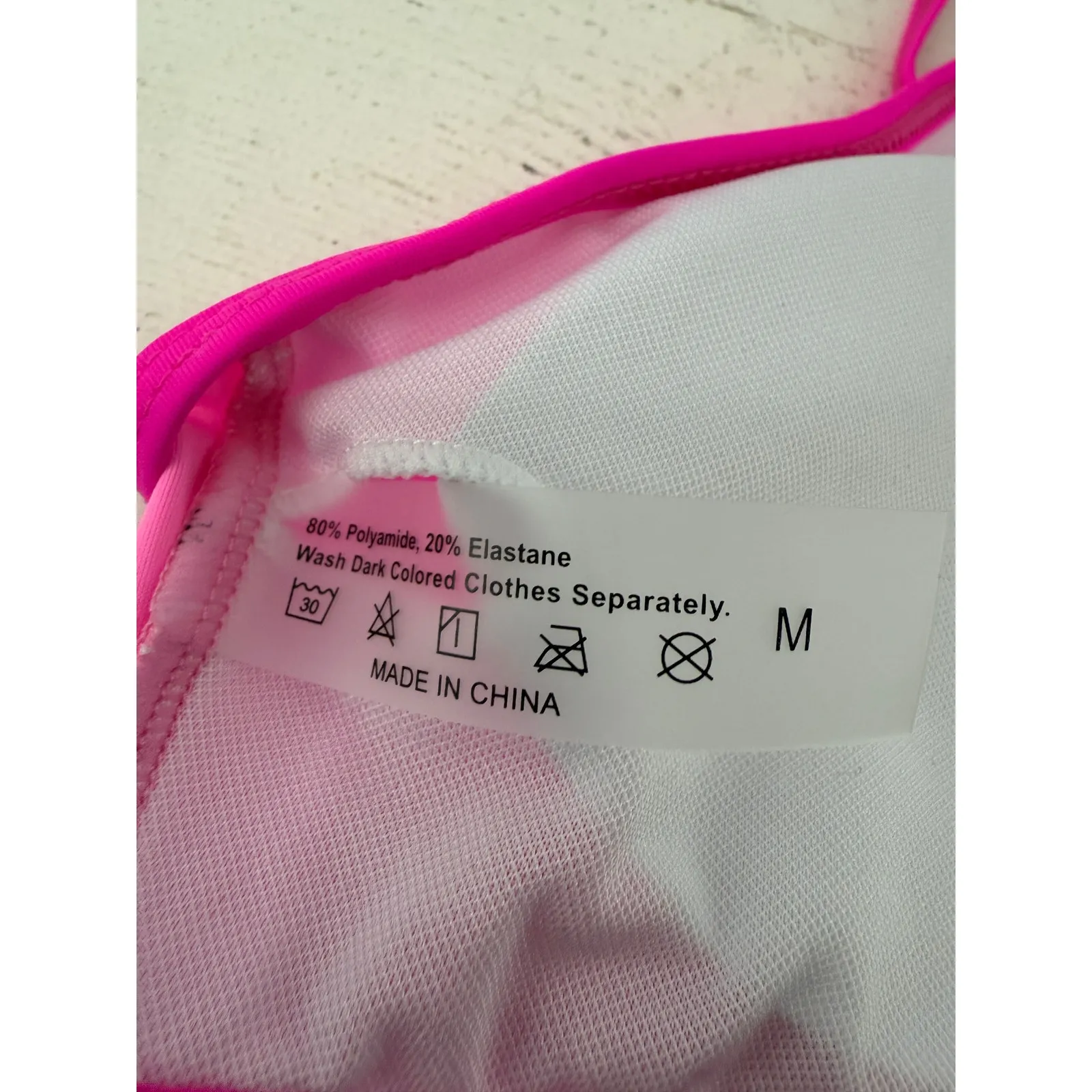 Two Tone Bright Pink String Bikini Set Womens Small - Image 4