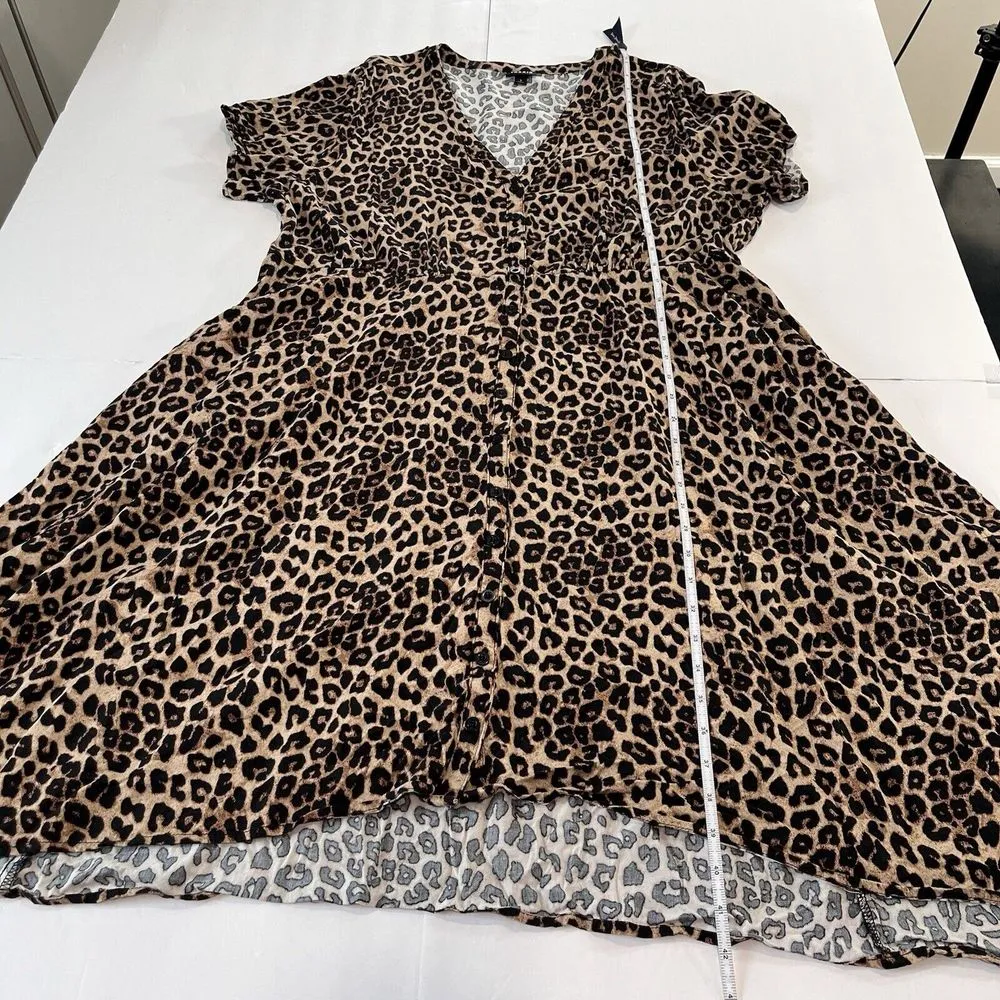 Torrid Leopard Animal Print Challis‎ Short Sleeve Shirt Dress Size 3X Pockets - Image 10