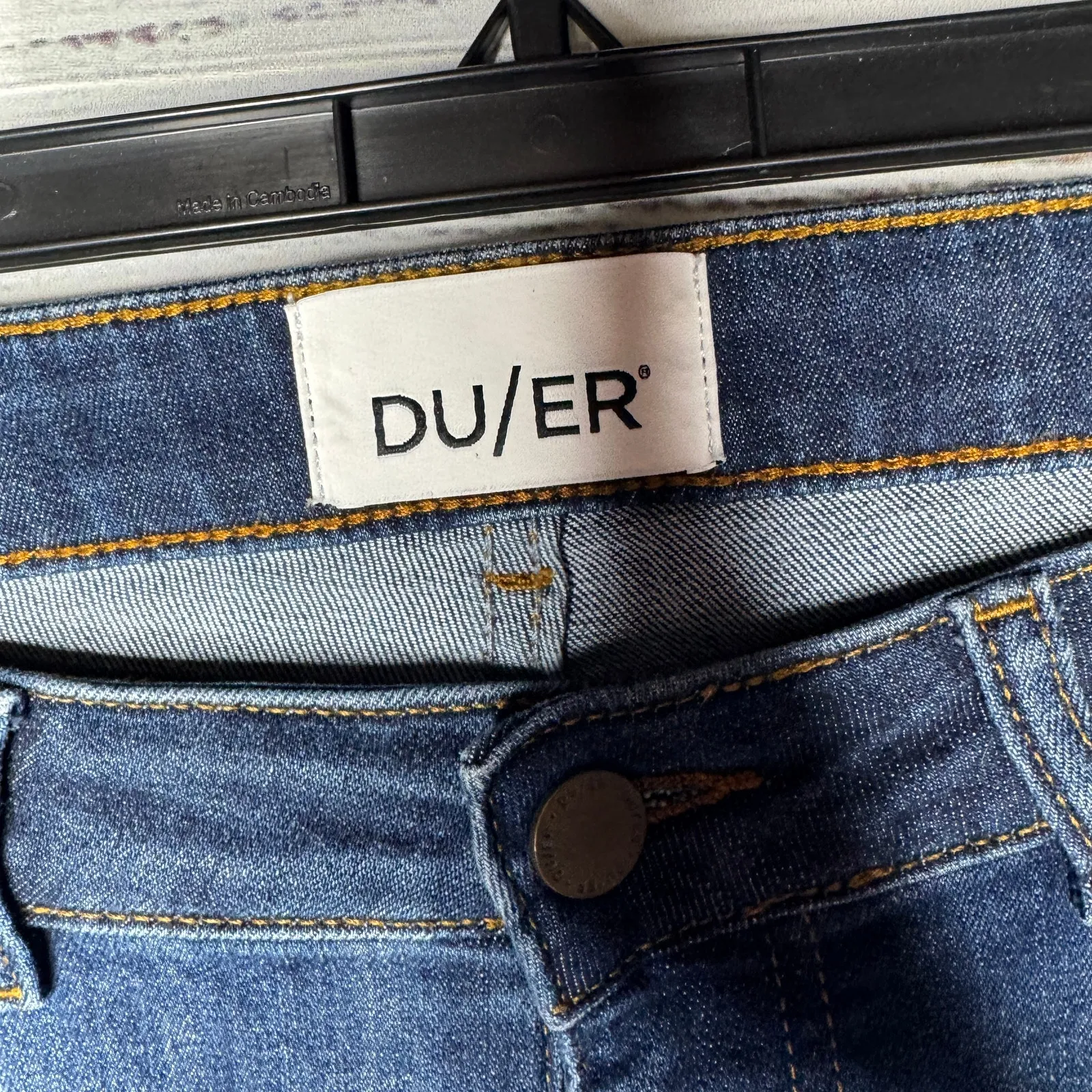 DU/ER Performance Denim Mid Rise Slim Straight Stretch Jean 30/32 Blue - Image 5