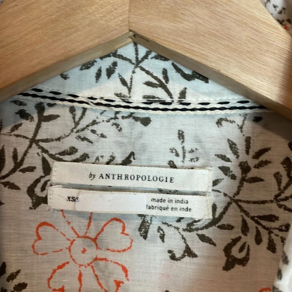 Anthropologie floral embroidered enchanted button down - Image 5