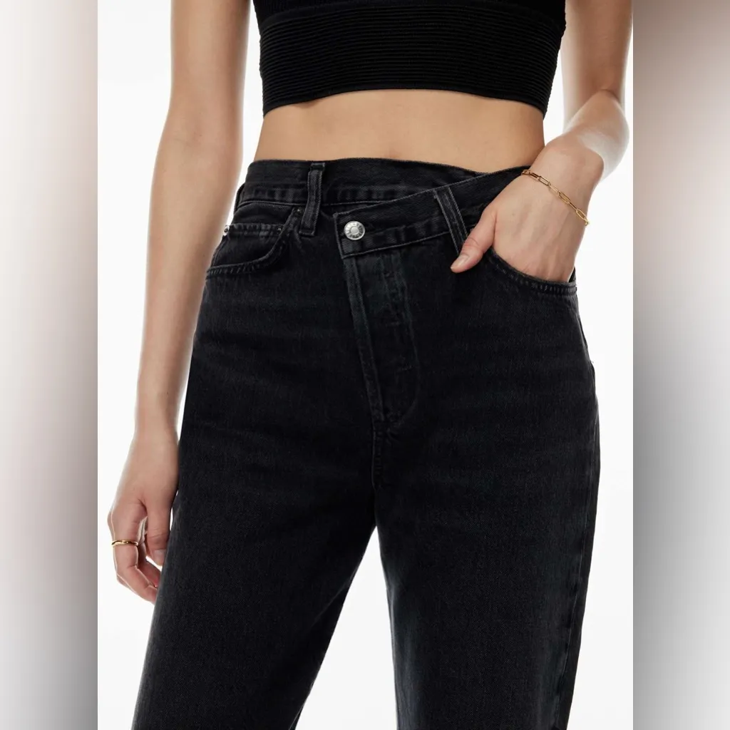 AGOLDE Black Criss Cross Jeans Size 23 - Image 3