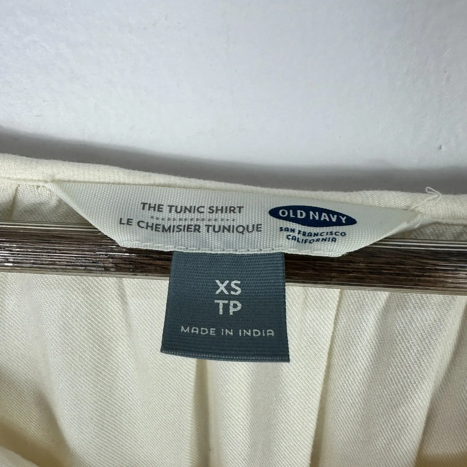 Old Navy Tunic Top XS Ivory Boho Embroidered Sleeve Peasant Tassel‎ Festival - Image 2