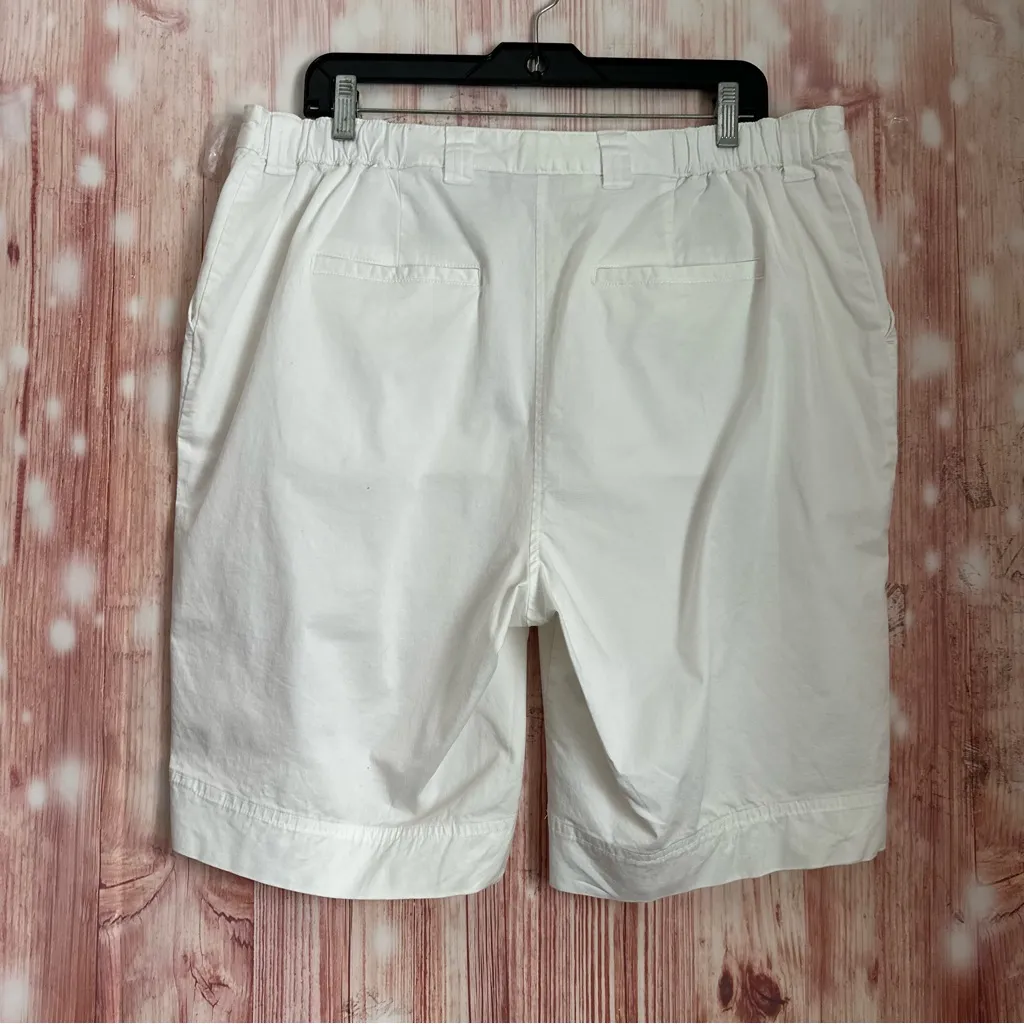 Kim Rogers White Stretch Chino Bermuda Shorts Size 16W - Image 5