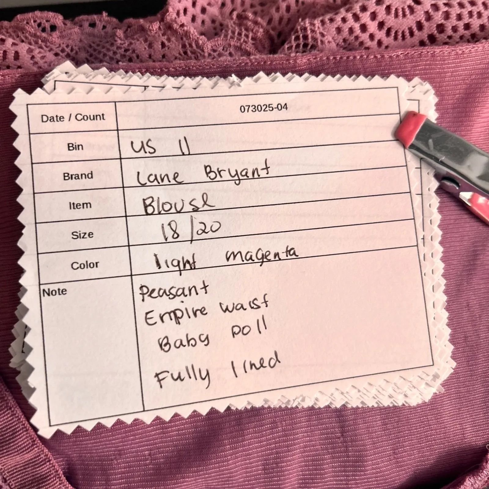 Y2K 90s Babydoll Lane‎ Bryant Empire Waist Top 18/20 Romantic Feminine Lace - Image 8