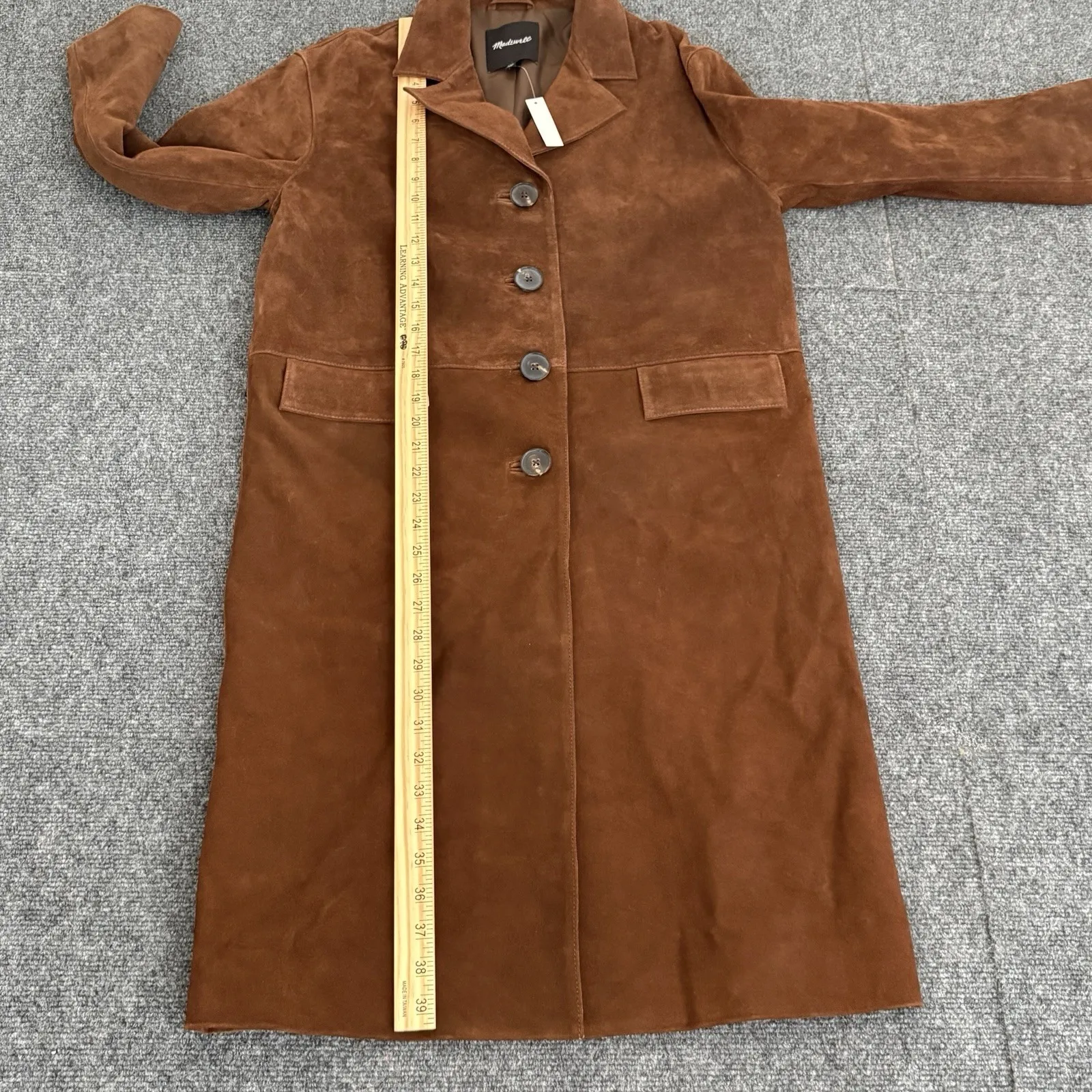 Madewell Single Breasted Brown Calf Suede Trench Coat Size XXS $698 NW766 NEW - Image 12